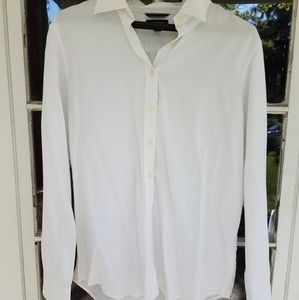 Lands End White Button Down Blouse